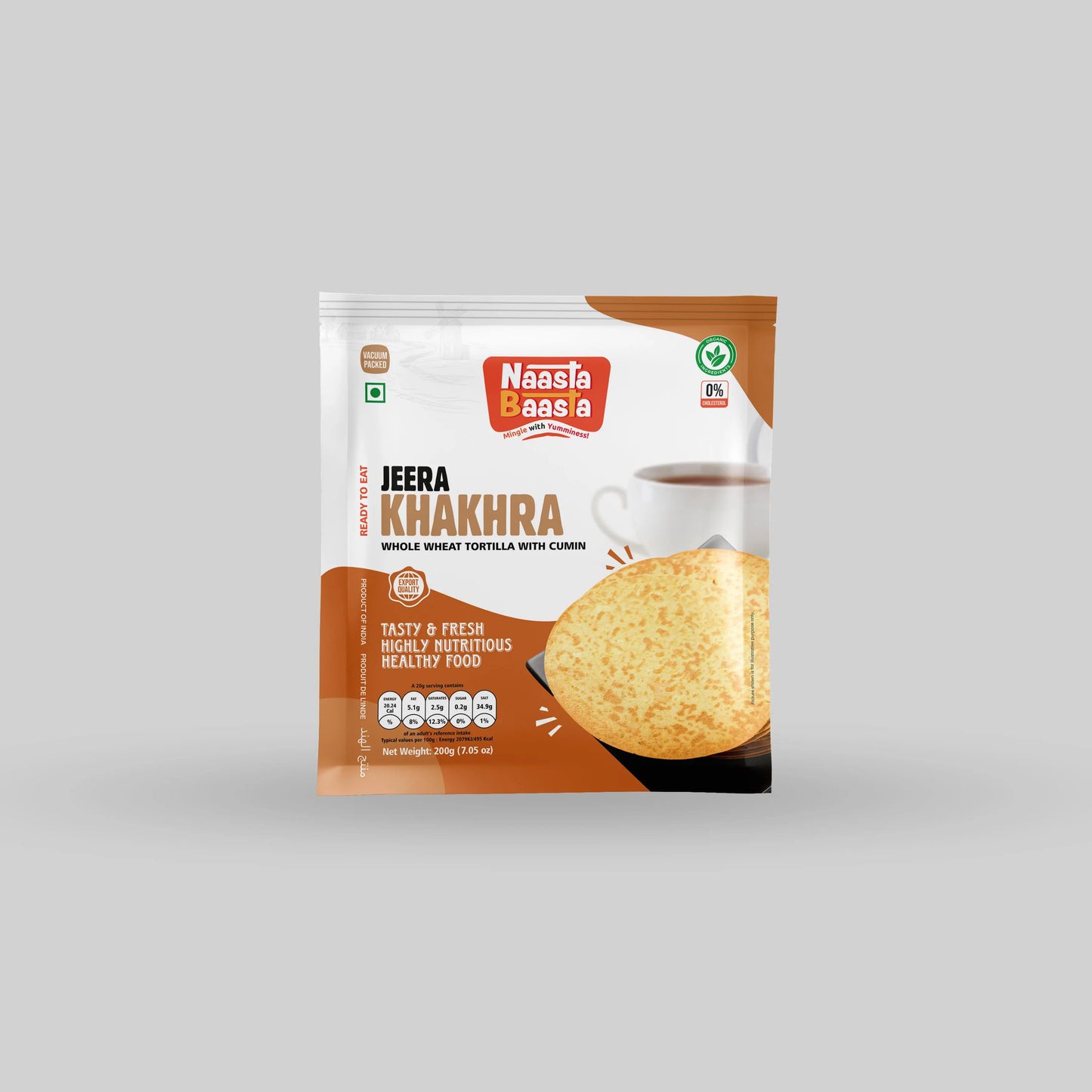 Jeera Khakhra – Whole Wheat Tortilla with Cumin, 200g