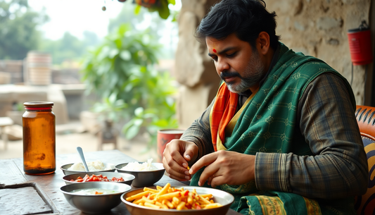 Indian traditional snack time environment 