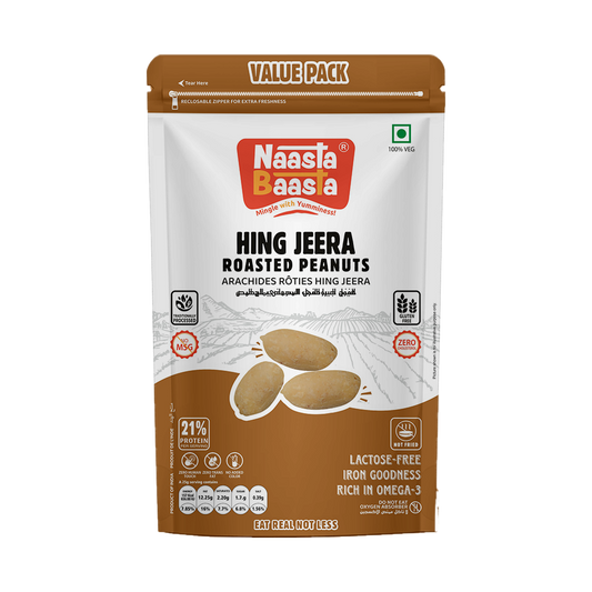 Hing Jeera Roasted Peanuts - 140g Value Pack  Naasta Baasta
