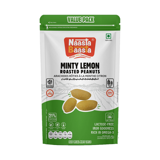Minty Lemon Roasted Peanuts - 140g Value Pack  Naasta Baasta