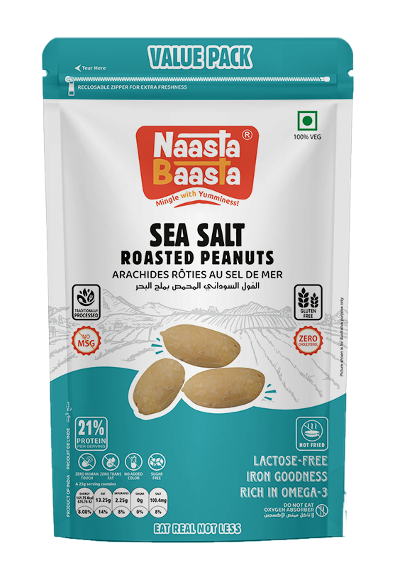 Sea Salt Roasted Peanuts - 150g Value Pack  Naasta Baasta