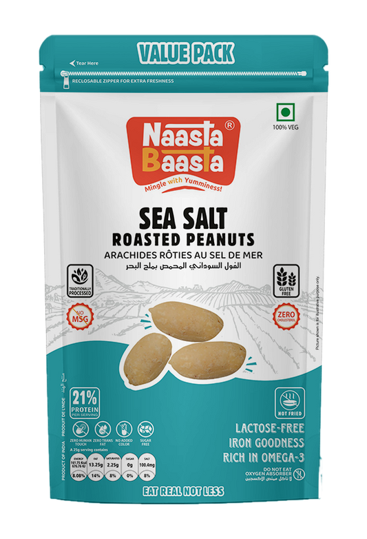 Sea Salt Roasted Peanuts - 150g Value Pack  Naasta Baasta