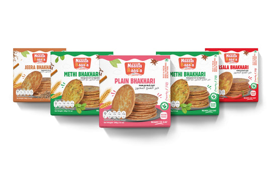 Bhakhari Combo Pack of 5 Flavors (200g Each) | Ready to Eat, Vacuum Packed